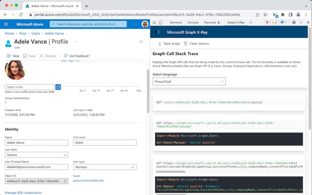 MSGraph API X-Ray tool